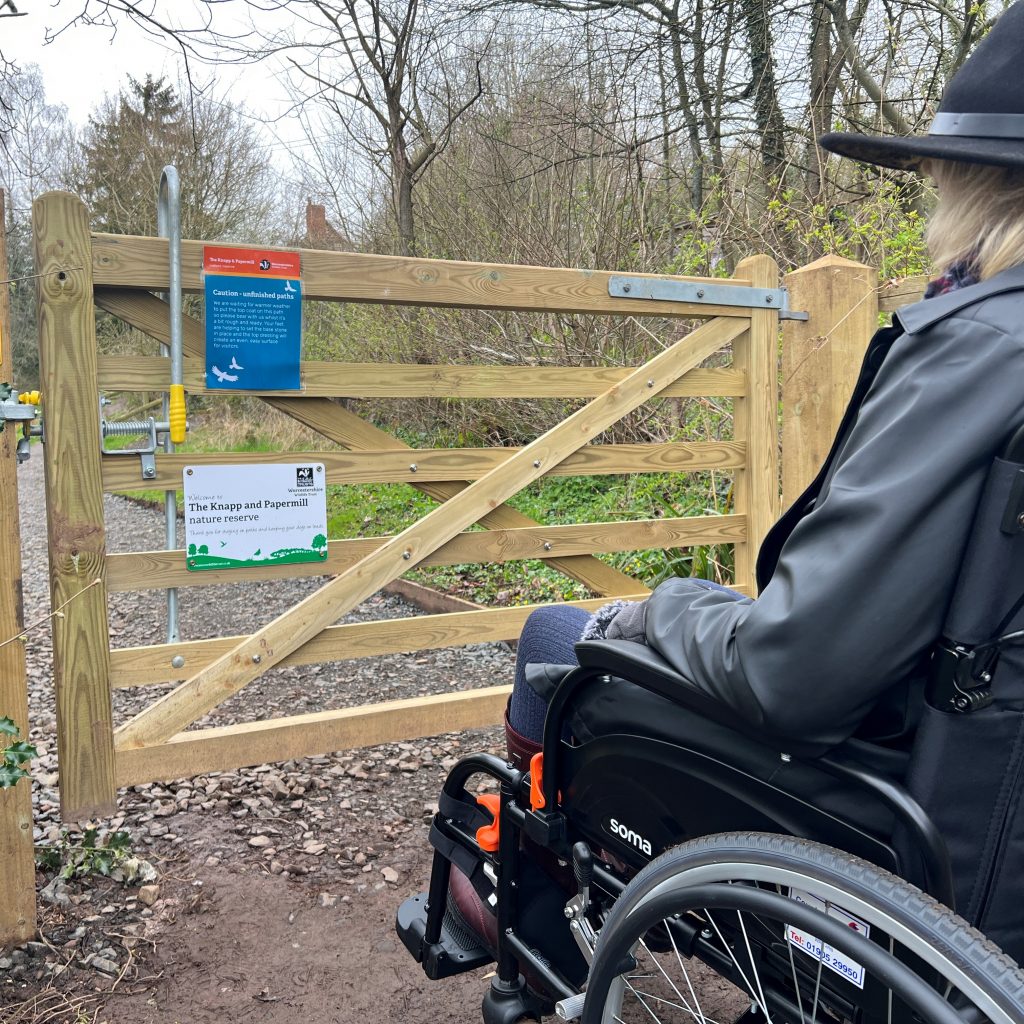 Wheelchair by Access Gate at Knapp and Papermill