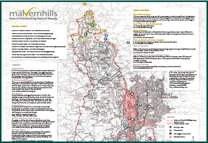 Map of the malvern hills